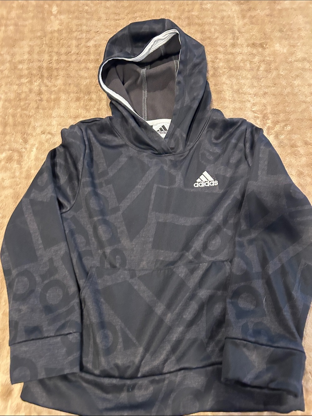 adidas Black Graphic Logo Hooded Sweatshirt